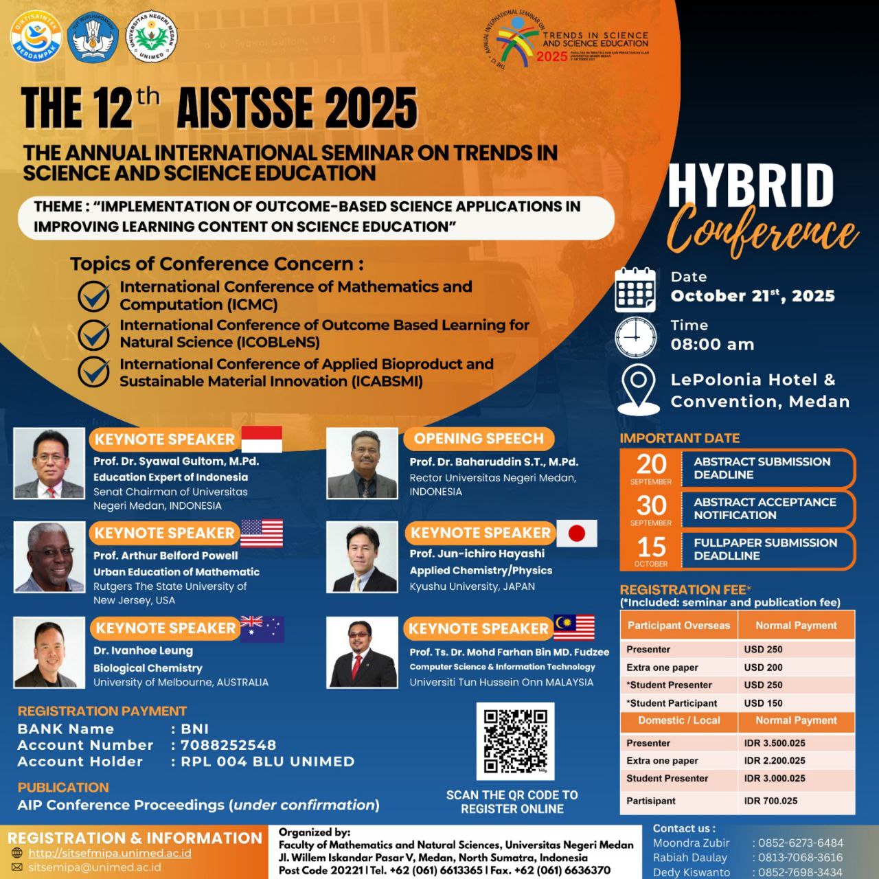 FMIPA Unimed, proudly present AISTSSE 2025